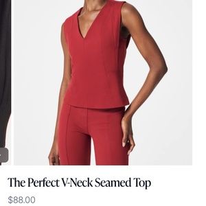 SPANX Perfect V Neck Seamed Top - Medium